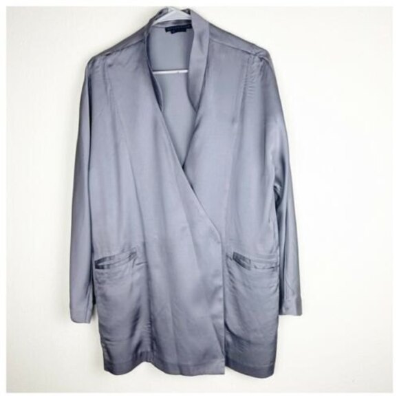 NEVEREVEN satin Oversized Purple Blazer Women’s Size XS Viscose​​​​​​ - Picture 2 of 8